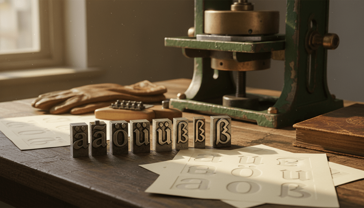 entdecken sie die faszinierende geschichte deutscher sonderzeichen wie umlaut und eszett und ihre rolle in der typografie.